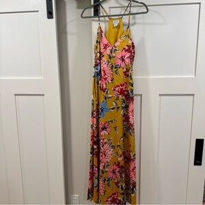 Nicole Miller Yellow Floral Maxi Dress